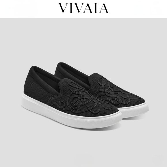 Vivaia V-tunes Black Slip-On Women's Shoes 9 NWOT Breathable Washable